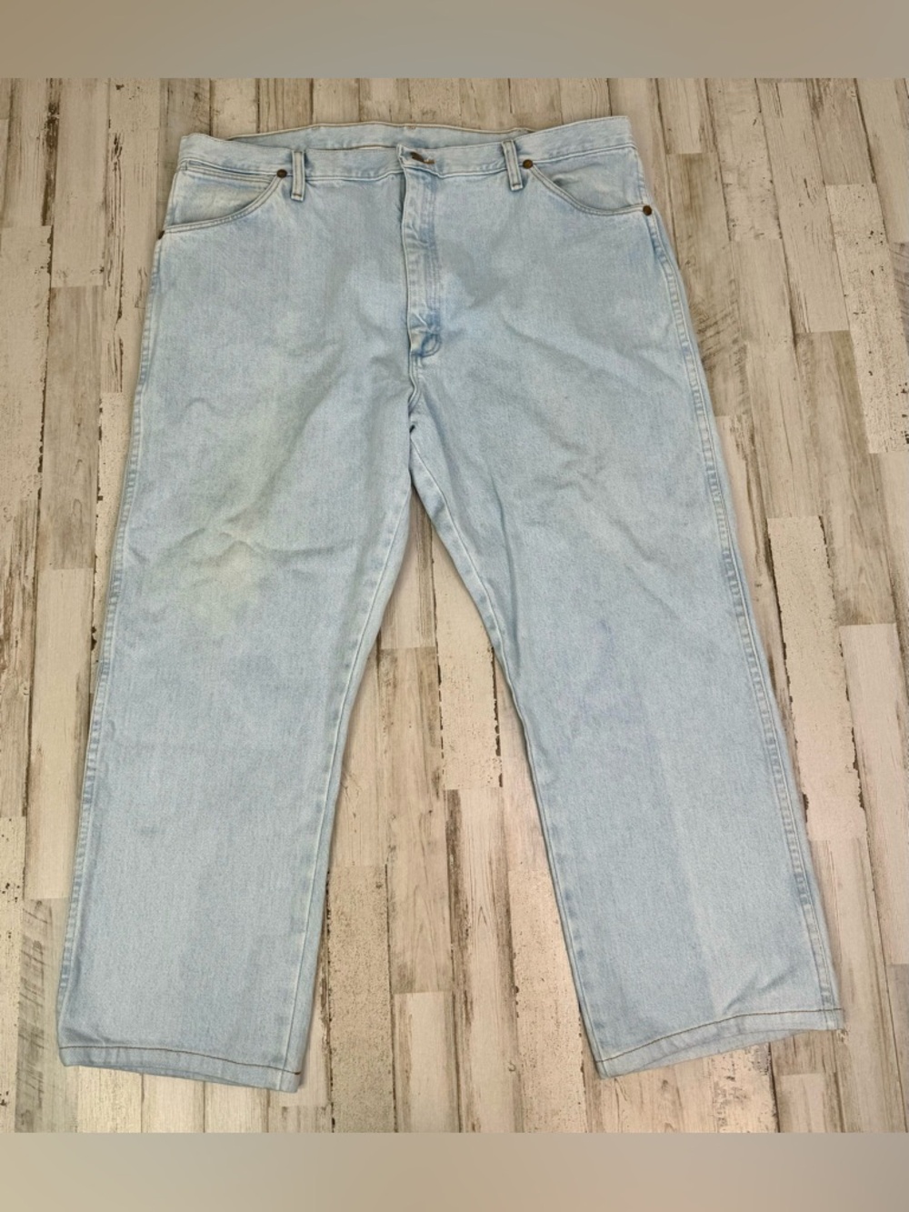 Vintage Wrangler Cowboy Cut Jeans Mens 40x27 Blue Denim Straight Workwear - Picture 2 of 11